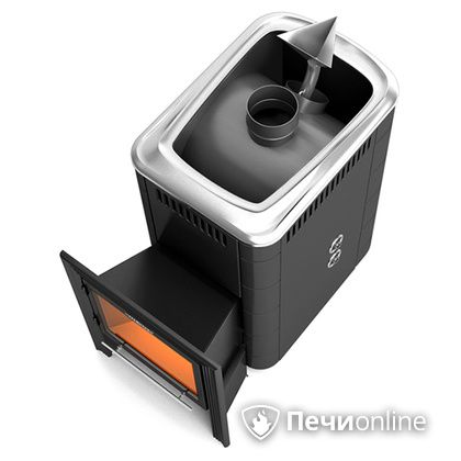 Дровяная банная печь TMF Ангара 2012 ВИТРА Inox антрацит с т/о  в Клине