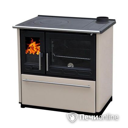 Отопительно-варочная печь Plamen 850 Glas крем труба справа в Клине