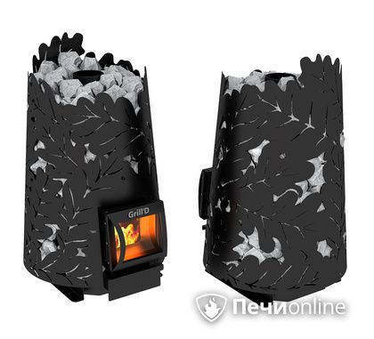 Дровяная печь-каменка GrillD Dubravo 180 short black в Клине