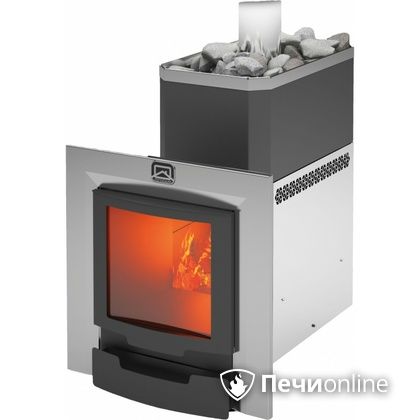 Дровяная банная печь Теплодар Русь 12 ЛНЗП Панорама Профи (дверь 17 с обрамлением) в Клине