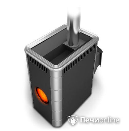 Дровяная банная печь TMF Аврора Inox ДА Иллюминатор антрацит НВ  в Клине