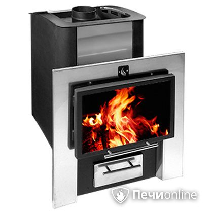 Дровяная банная печь Конвектика 26 Плазма антрацит в Клине
