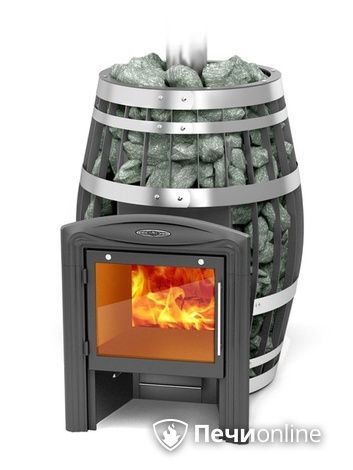 Дровяная банная печь TMF Саяны XXL 2015 Inox Витра с закрытой каменкой и теплообменником в Клине