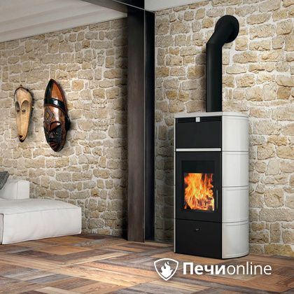 Печь-камин Edilkamin Flamma 24 kw V.A. Bianco Panna с Т/О в Клине