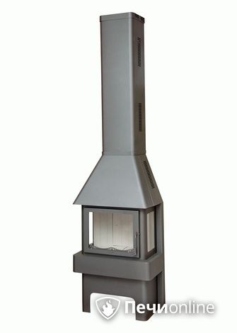 Печь-камин Бавария (Экокамин) 3 Стекла 12 кВт серая/черная в Клине