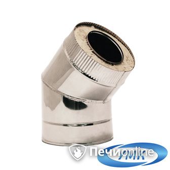 Дымоход УМК Сэндвич-отвод 135°  D150х210 Н+Оц 1.0мм 0.5мм по воде в Клине