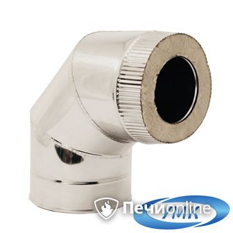 Дымоход УМК Сэндвич-отвод 90° D140х200 Н+Оц 1.0мм 0.5мм по воде в Клине