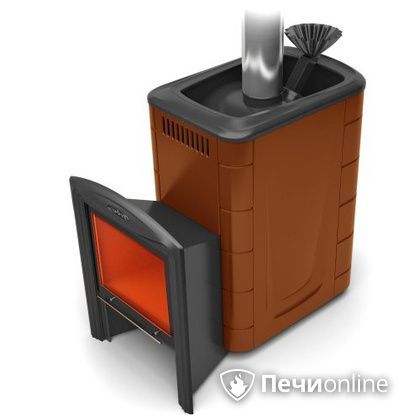 Дровяная банная печь TMF Гейзер 2014 Carbon Витра терракота в Клине