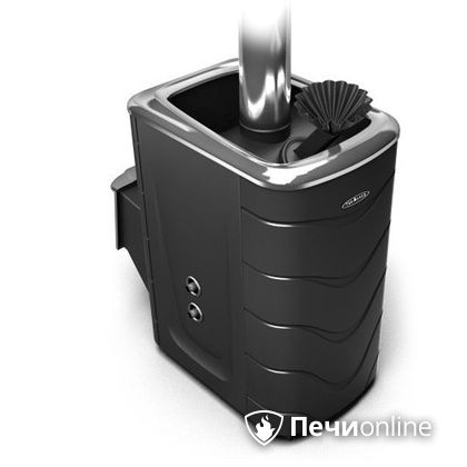 Дровяная банная печь TMF Гейзер 2014 Carbon с теплообменником дверь из нержавейки антрацит в Клине