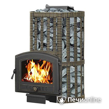 Дровяные печи-каменки Везувий Ураган Ковка 22 (224) с закрытой каменкой чугун в Клине