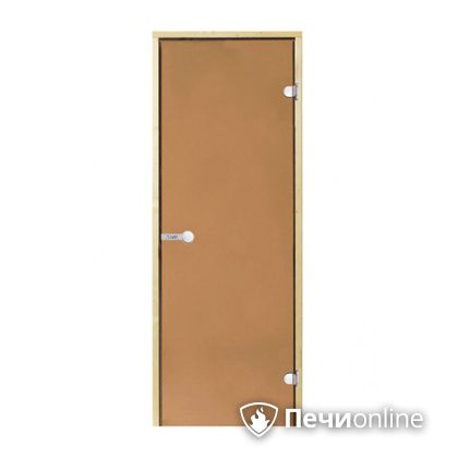 Дверь для бани Harvia Стеклянная дверь для сауны 7/19 коробка сосна бронза  D71901М в Клине